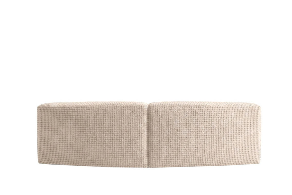 SOFA Round, Chenille-Stoff Cremona, Creme, GRETA - Creme, Holz (294/70/89cm) - Kaiser Möbel