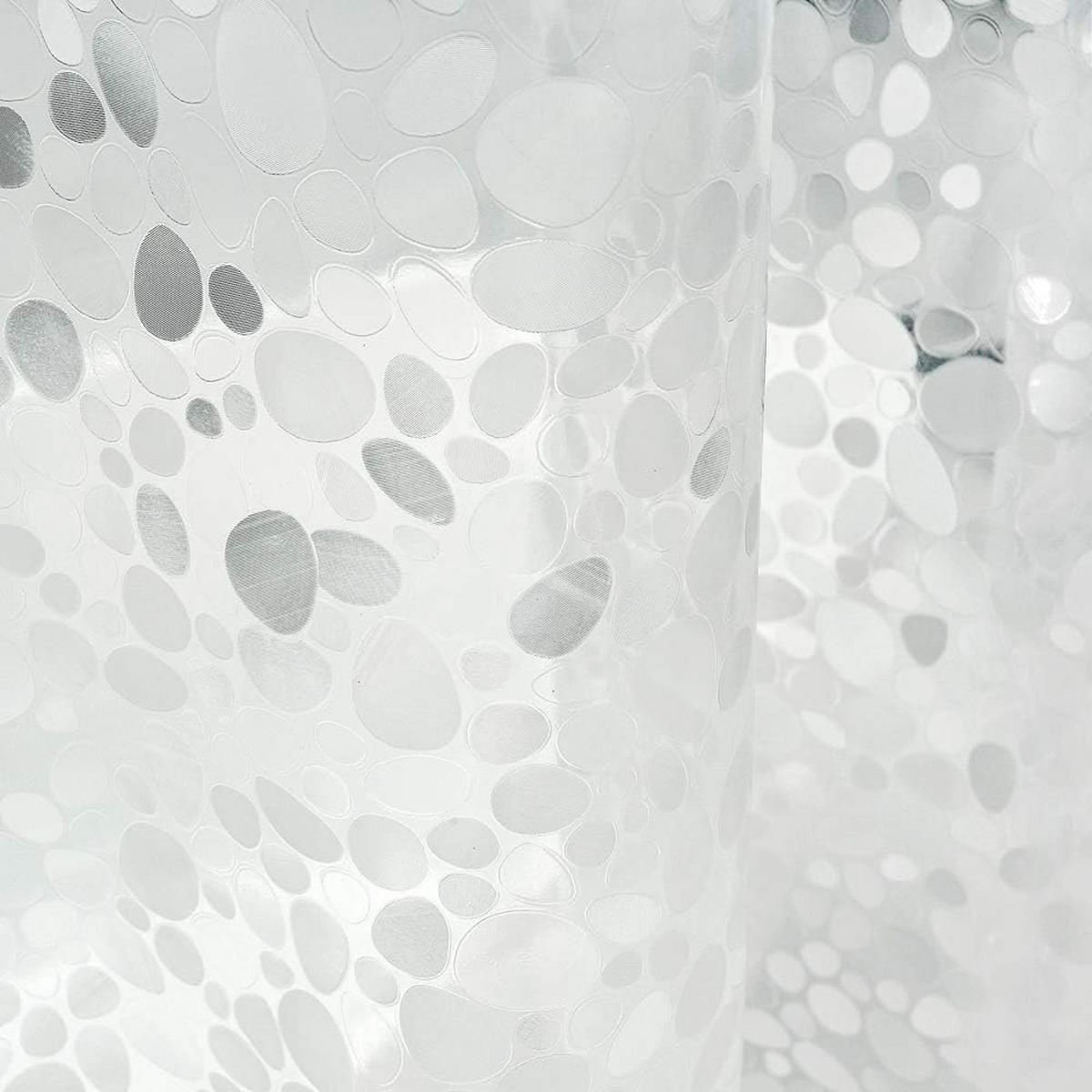 DUSCHVORHANG schimmelresistent Kieselsteine transparent Einlage wasserdicht mit Magneten fürs Badezimmer 180 cm - Transparent, Kunststoff (120/180cm) - MCBOSON