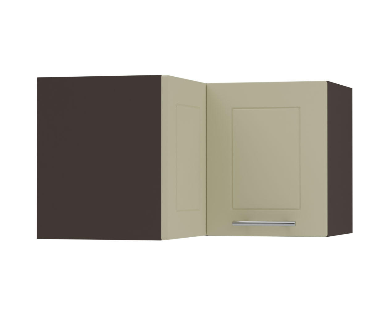 ECKHÄNGESCHRANK Kvantum W12/60/36 Vanille Matt / Lava Matt 60 / 60 / 36cm - Dunkelgrau/Creme, Holz/Holzwerkstoff (60/36/60cm) - Feldmann-Wohnen