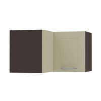 ECKHÄNGESCHRANK Kvantum W12/60/36 Vanille Matt / Lava Matt 60 / 60 / 36cm - Dunkelgrau/Creme, Holz/Holzwerkstoff (60/36/60cm) - Feldmann-Wohnen