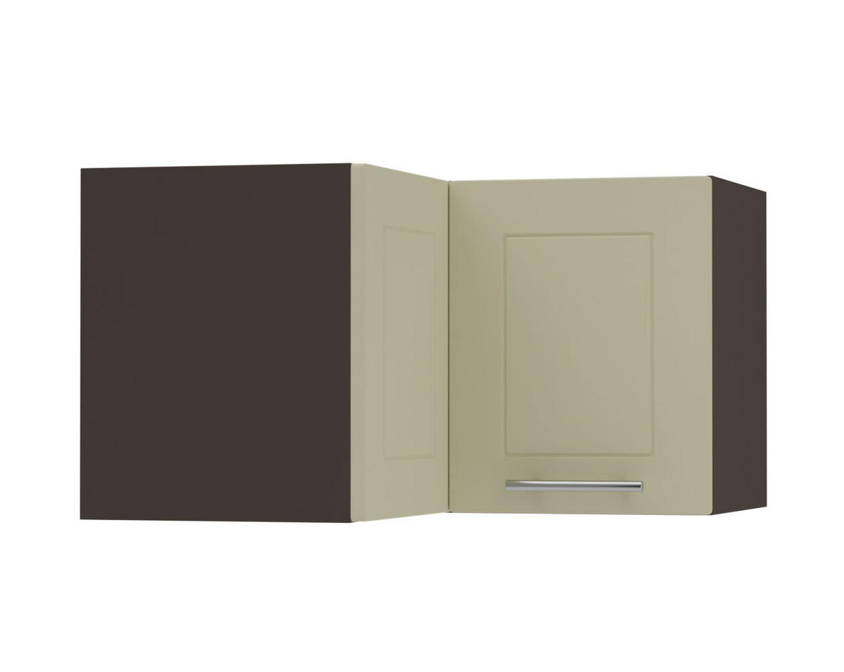 ECKHÄNGESCHRANK Kvantum W12/60/36 Vanille Matt / Lava Matt 60 / 60 / 36cm - Dunkelgrau/Creme, Holz/Holzwerkstoff (60/36/60cm) - Feldmann-Wohnen