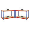 WERKBANK Strong Beast 5er-Set mit 5x 90x150x60 cm Fachlast 500 kg Blau-Orange - Orange, Metall (750/90/60cm) - PROREGAL