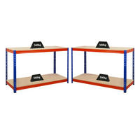 WERKBANK Strong Beast 5er-Set mit 5x 90x150x60 cm Fachlast 500 kg Blau-Orange - Orange, Metall (750/90/60cm) - PROREGAL