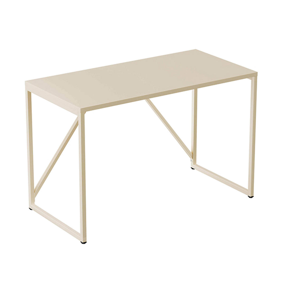 SCHREIBTISCH 120 cm, Ekru - Weiß, Metall (120/60/78cm) - Oviala