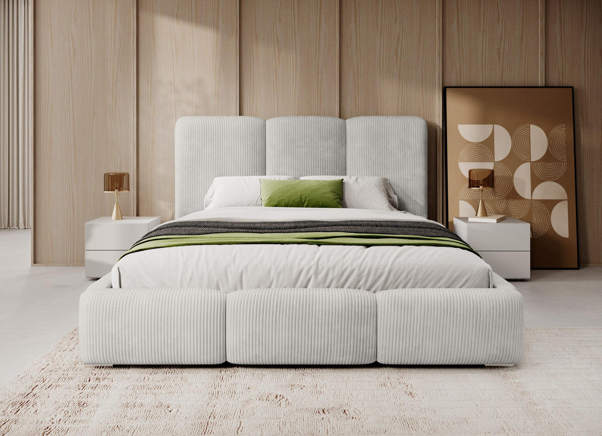 POLSTERBETT Doppelbett Walmer 160x200 cm Hellgrau - Hellgrau, Textil (160/200cm) - Fedve
