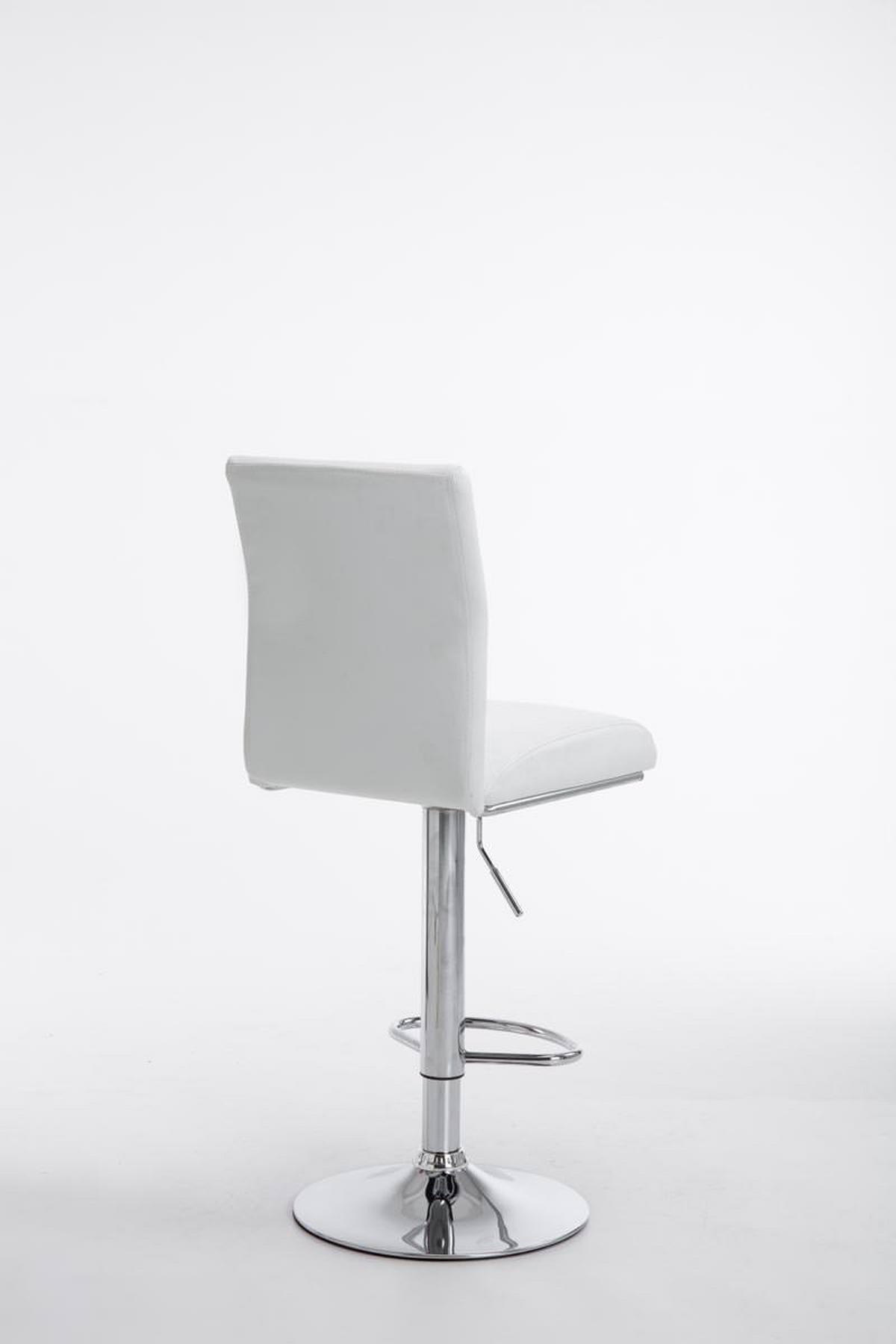 BARHOCKER 2er Set Lederlook weiß - Chromfarben/Weiß, Textil/Metall (38.5/94.5/47cm) - CLP