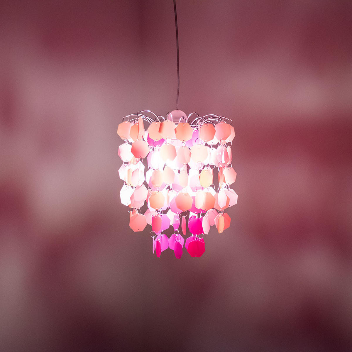 LED DECKENLEUCHTE Metall Rosa - Rosa, Metall (32/32/140cm)