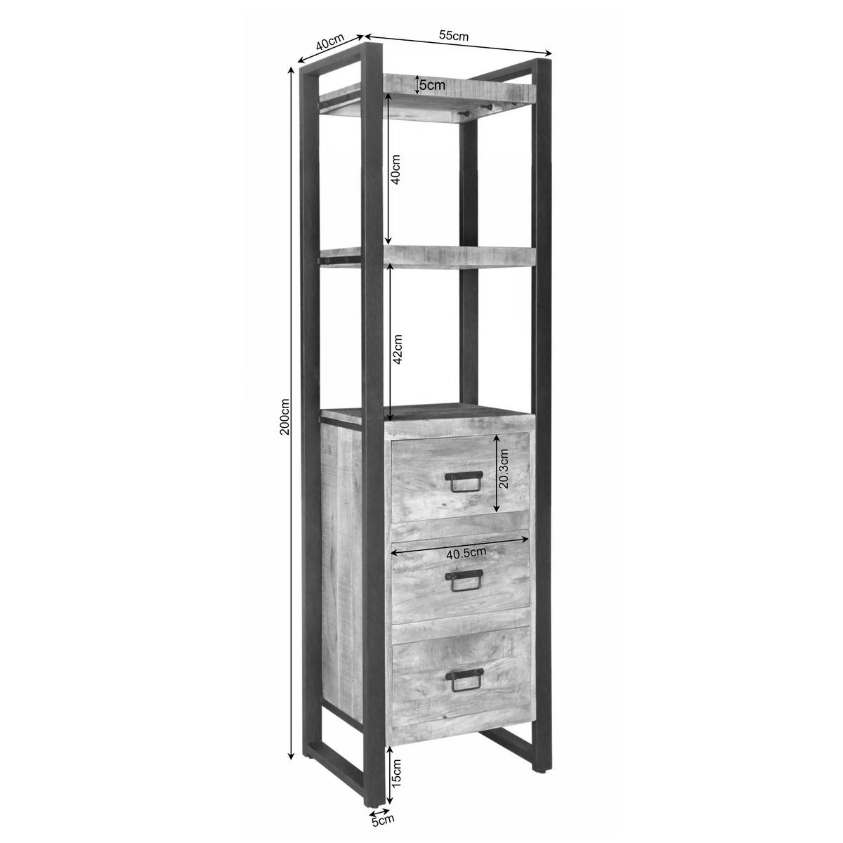 BÜCHERREGAL Boaz Braun 40/55/200 cm - Braun, Holz (55/200/40cm) - Starfurn