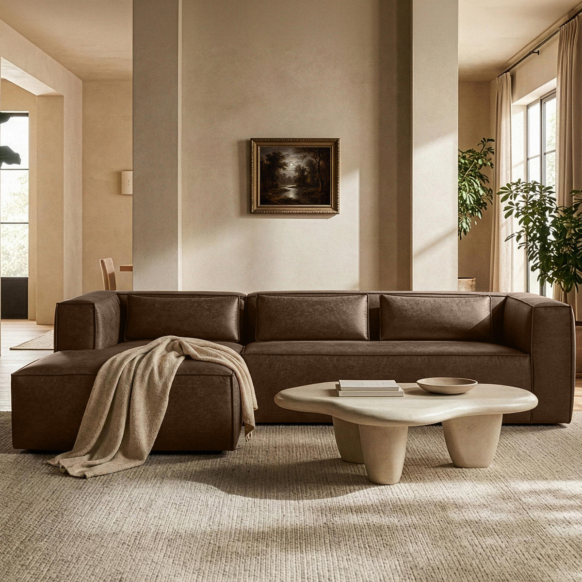 ECKSOFA LINKS FEROX, Dunkelbraun - Dunkelbraun, Holz/Holzwerkstoff (300/175cm) - KONSIMO®