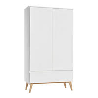 SKRIŇA 2 dvere Biela a drevo - biela, kompozitné drevo (100/200/52cm) - Petits-meubles