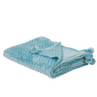 DECKE Hellblau Samur 220/200 cm - Hellblau, Textil (200/220cm) - Beliani