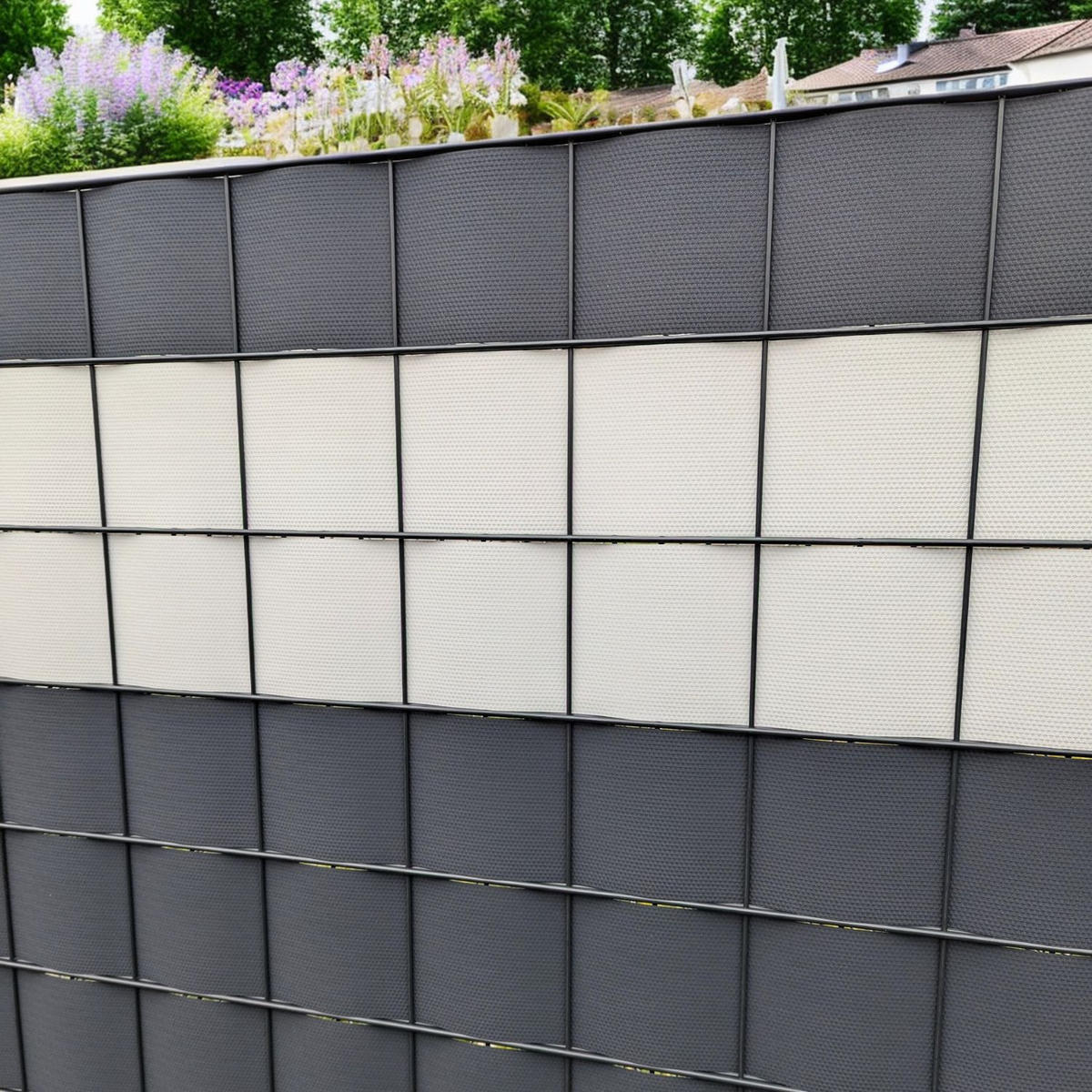SICHTSCHUTZSTREIFEN Delux-P Einzelstreifen Wabenstruktur Fenstergrau 10x 2,55m - Hellgrau, Kunststoff (255/19cm) - ZAUN|ZU