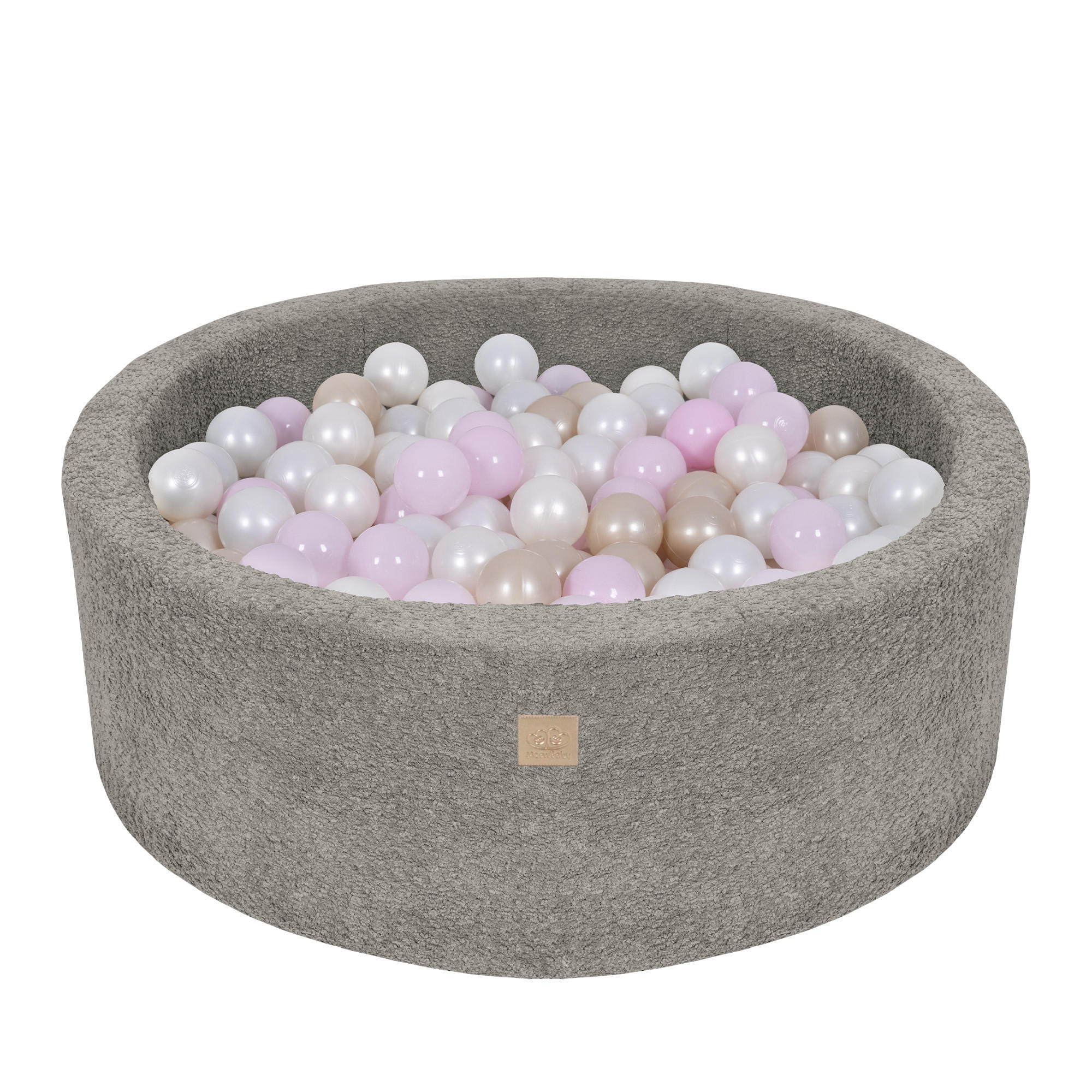 BÄLLEBAD für Kinder, Boucle, Bräunlich - Koralle/Hellrosa, Textil (90/30/90cm) - MeowBaby