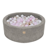 BÄLLEBAD für Kinder, Boucle, Bräunlich - Koralle/Hellrosa, Textil (90/30/90cm) - MeowBaby