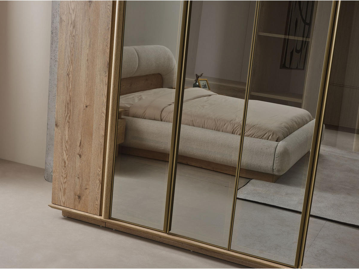 KLEIDERSCHRANK Anka 4 trg. - Creme, Holzwerkstoff (180/217/62cm)