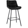 BARHOCKER Samt schwarz - Schwarz, Textil/Metall (49/104/56cm) - CLP