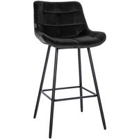 BARHOCKER Samt schwarz - Schwarz, Textil/Metall (49/104/56cm) - CLP