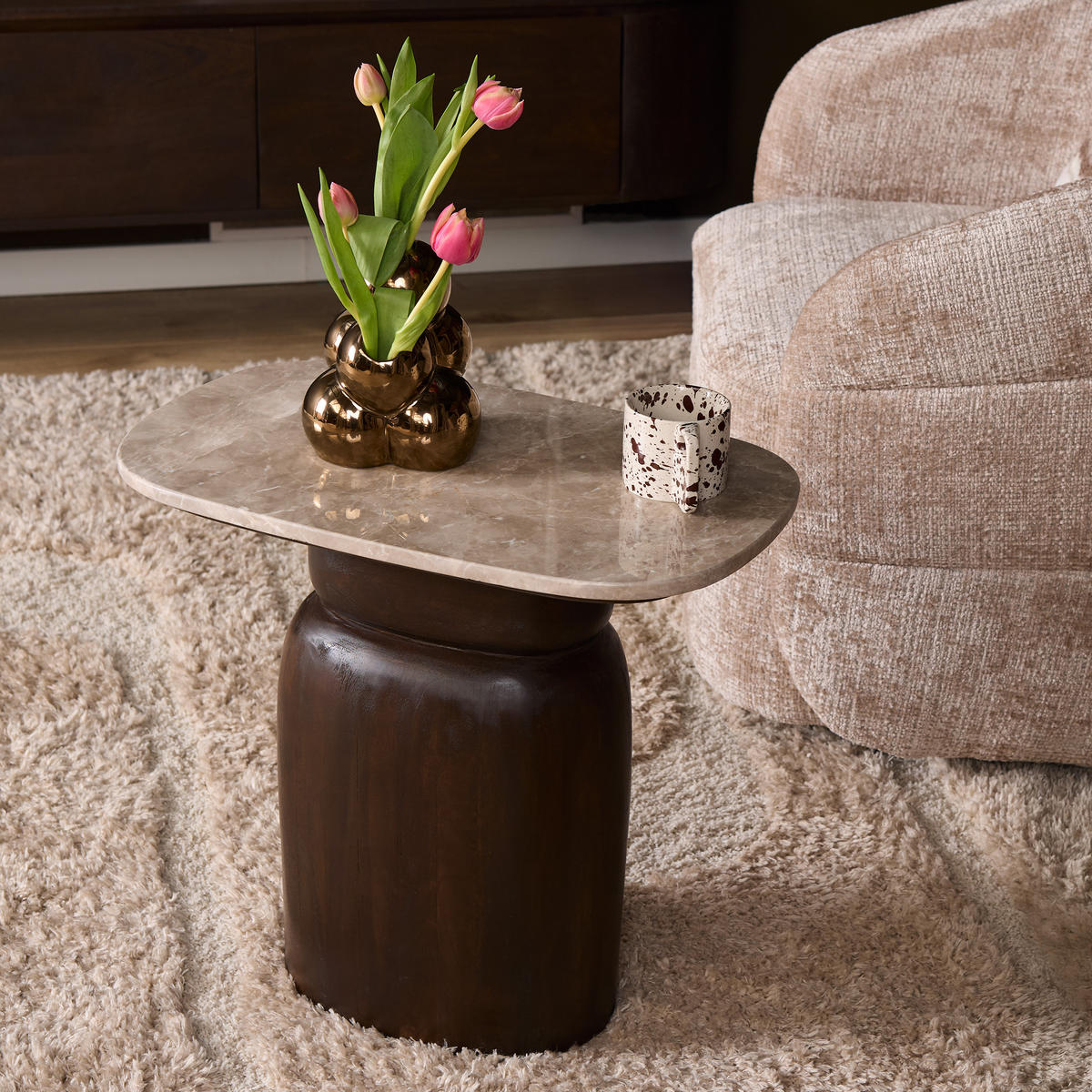 BEISTELLTISCH Braun 36/56/51 cm - Braun, Holz (36/56/51cm) - Starfurn