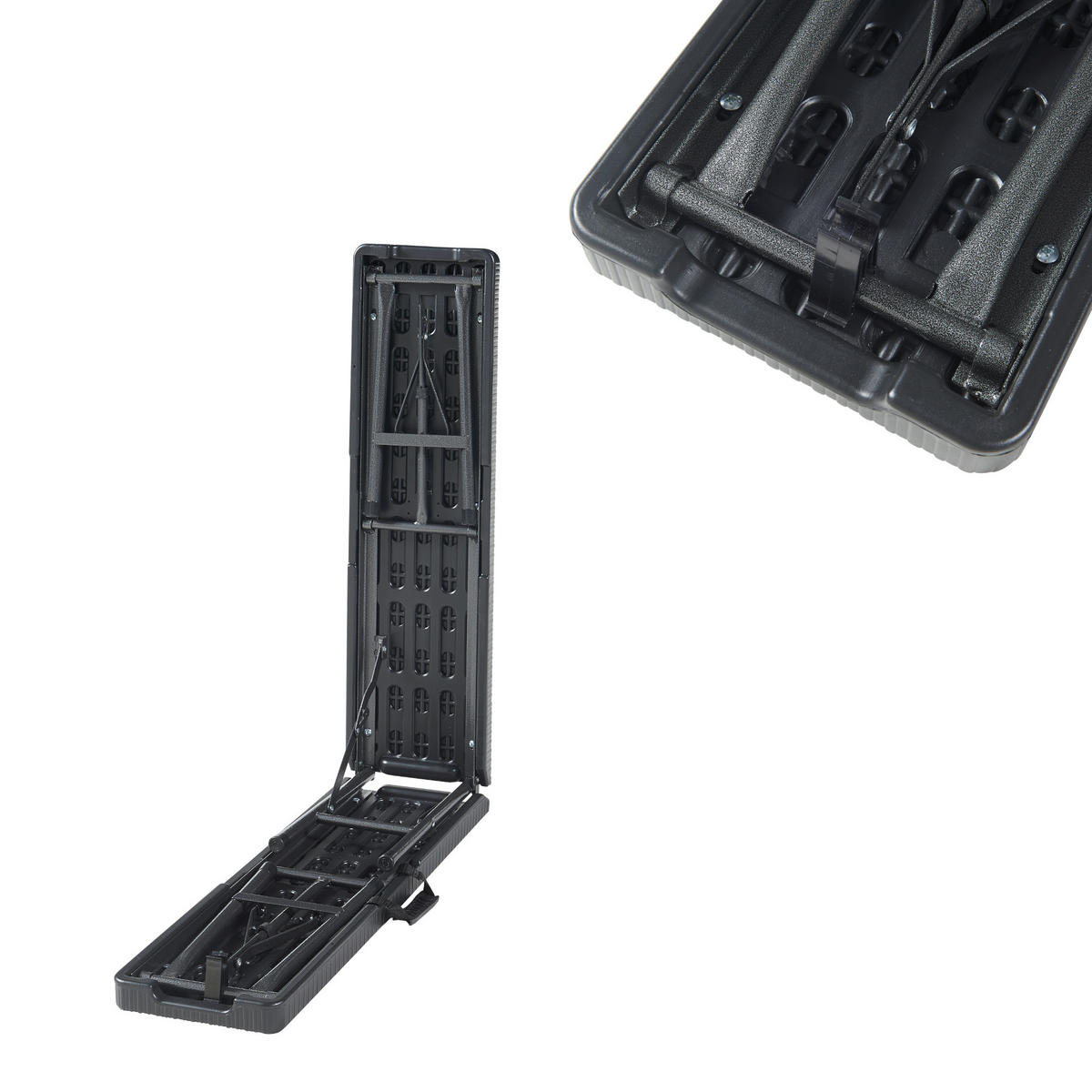 KLAPPBANK Mark - Schwarz, Kunststoff/Metall (180/43/25cm) - [en.casa]