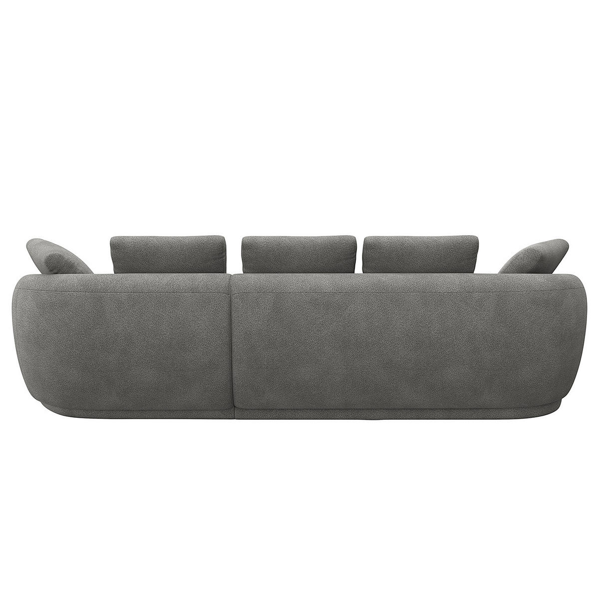 ECKSOFA mit Longchair - Schwarz/Grau, Kunststoff/Textil (276/146cm) - home24