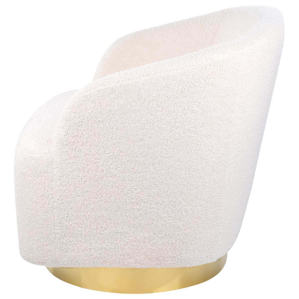 SESSEL Bouclé creme/gold mit Drehfunktion Lavik - Goldfarben/Weiß, Textil (73/71/75cm) - Beliani