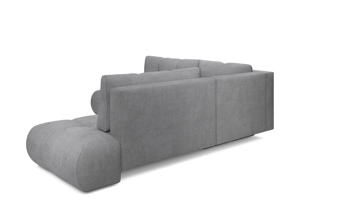 ECKSOFA DUCA II R-S Grau Chenille mit Schlaffunktion - Hellgrau, Holz (266.5/266.5cm) - MASSENO