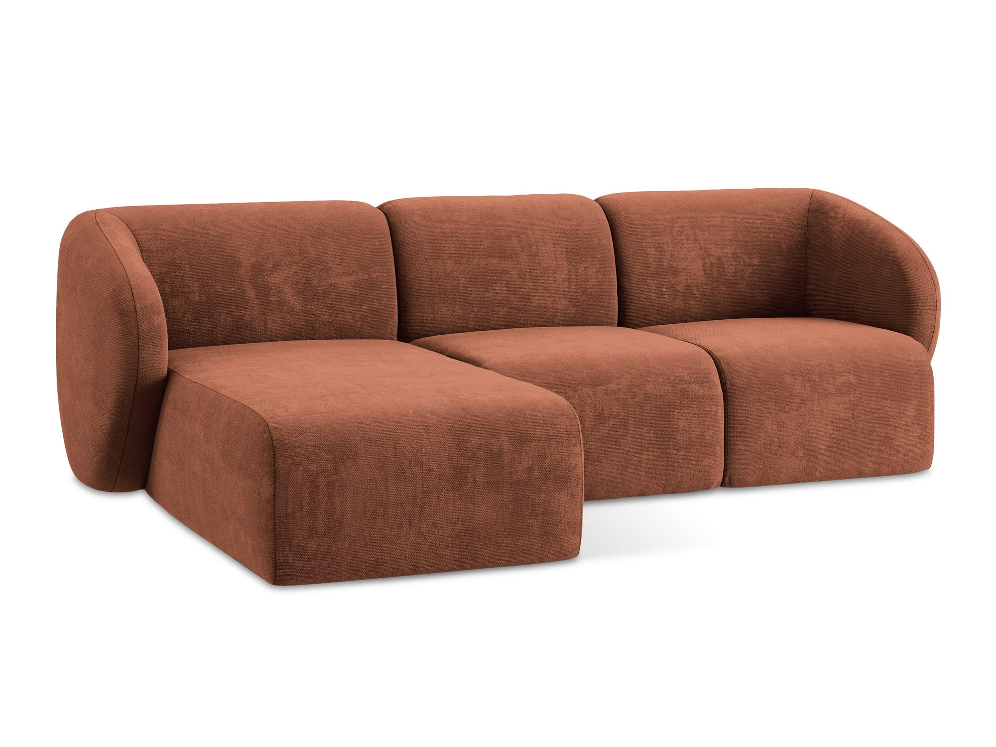Thumbnail - Makamii Ecksofa, Terra cotta, Textil, Holzwerkstoff, 3-Sitzer, 248x166 cm, Hergestellt in Europa, Oeko-Tex®, Wohnzimmer,...
