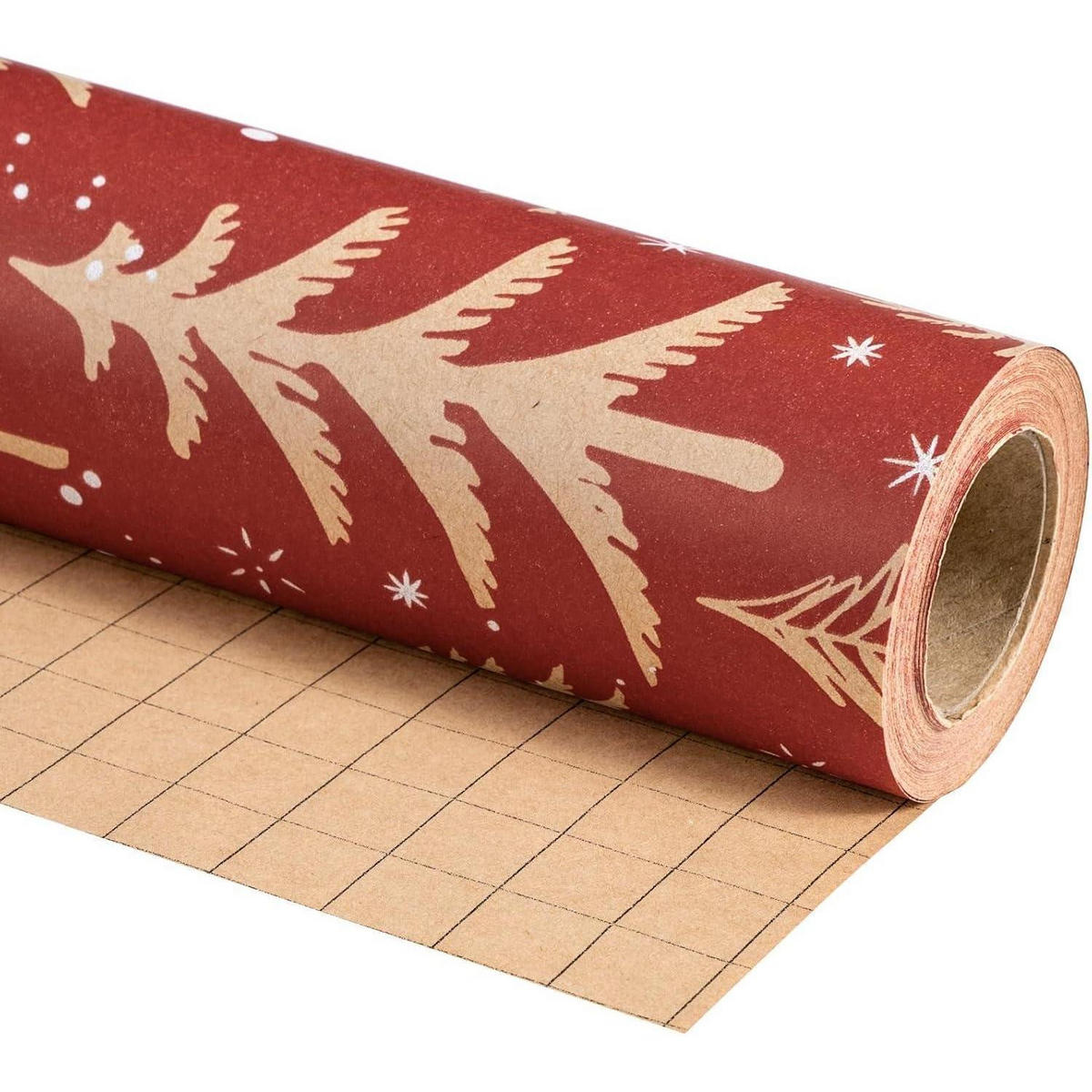 GESCHENKPAPIERROLLE Weihnachtsbaum Rot 43,2 cm x 10 m - Rot, Papier (43.2/43.2/43.2cm)