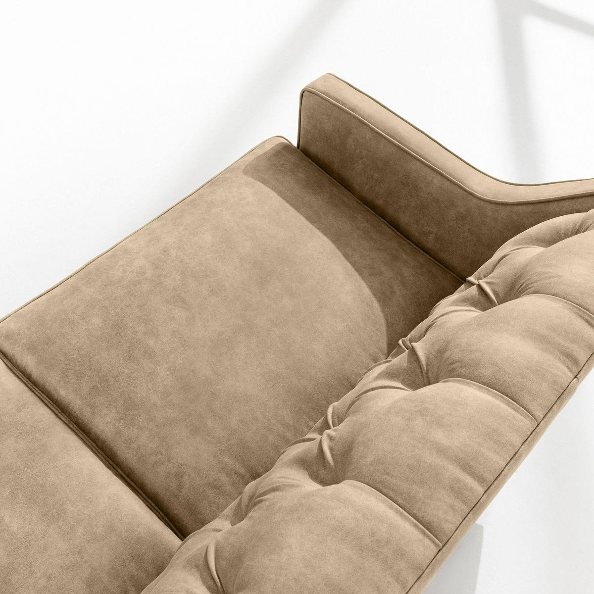 2-SITZER-SOFA NOMUS gesteppt, Hellbraun - Wengefarben/Hellbraun, Holzwerkstoff (170/78/80cm) - KONSIMO®