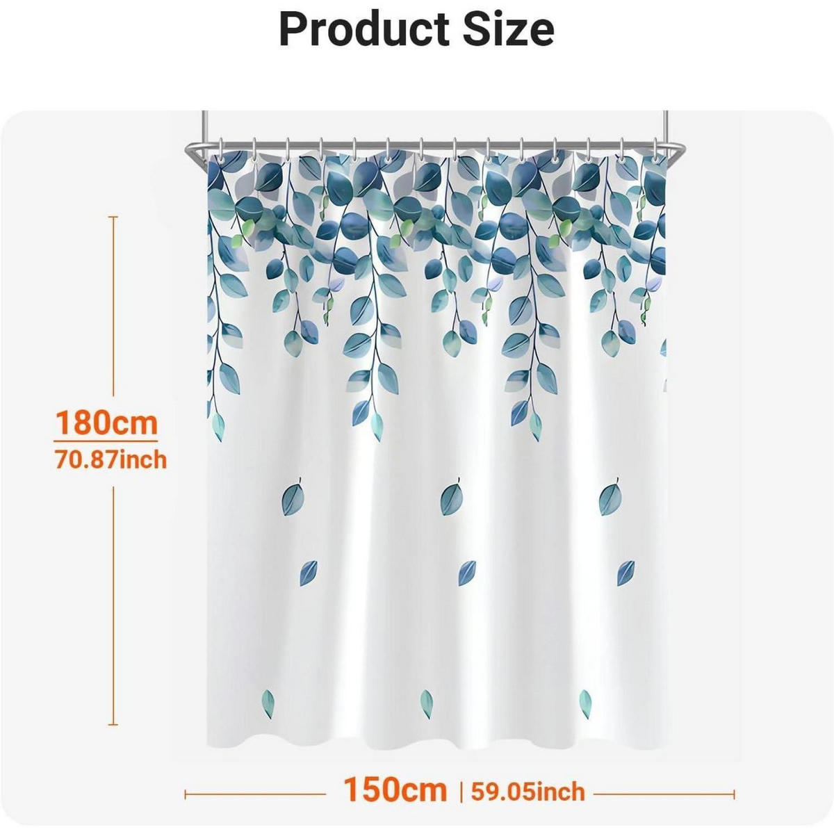 DUSCHVORHANG Blätter Muster 150 x 180 cm - Multicolor, Textil (150/180cm)