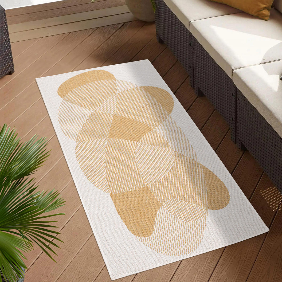 OUTDOOR-TEPPICH DuoRug 5835 Ockergelb 80x150 cm - Gelb, Textil (80/150cm) - carpet city