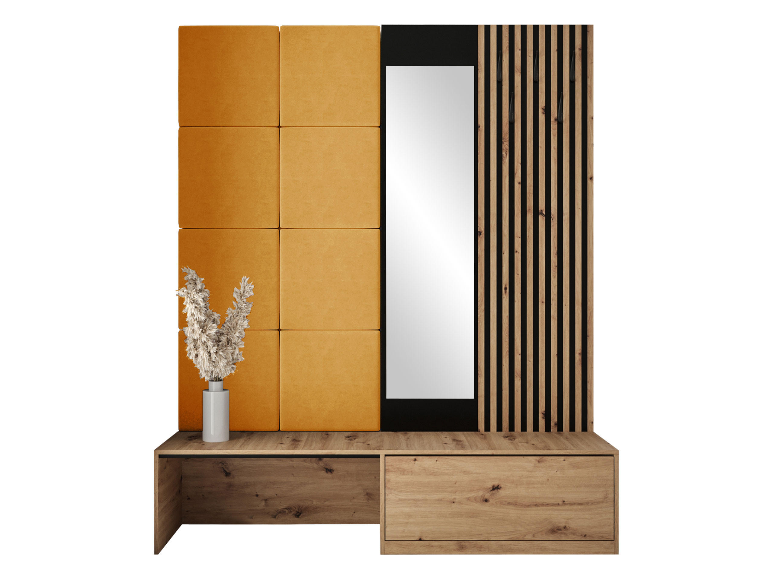 GARDEROBE Premium - Orange/Braun, Holzwerkstoff (172/205/42cm) - MIRJAN24
