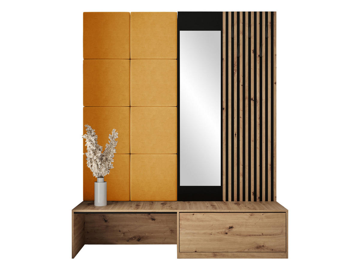 GARDEROBE Premium - Orange/Braun, Holzwerkstoff (172/205/42cm) - MIRJAN24