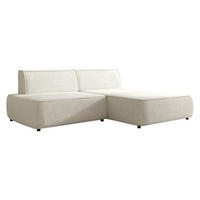 ECKSOFA Zuno, Seite: Rechts - Creme/Schwarz, Holz/Kunststoff (254/162cm) - MIRJAN24
