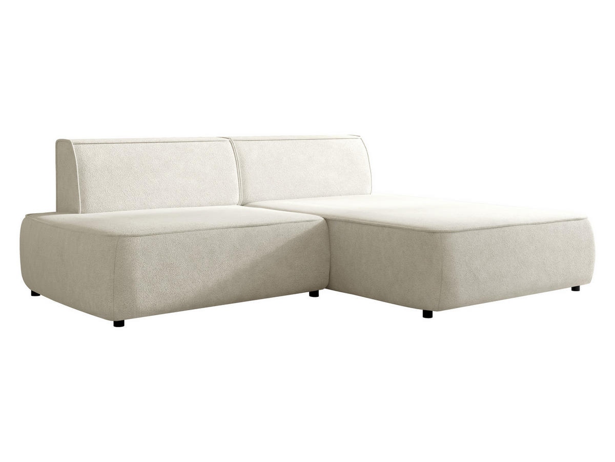 ECKSOFA Zuno, Seite: Rechts - Creme/Schwarz, Holz/Kunststoff (254/162cm) - MIRJAN24