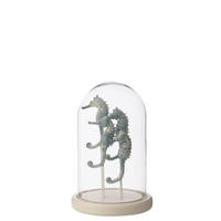 DEKO GLOCKE SEEPFERDCHEN - Blau, Glas (14/22/14cm) - J-Line