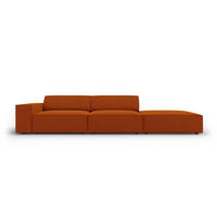 SOFA Jodie aus strukturiertem Stoff terrakotta 3 Sitzplätze - Terracotta, Textil (102/70/262cm) - Micadoni