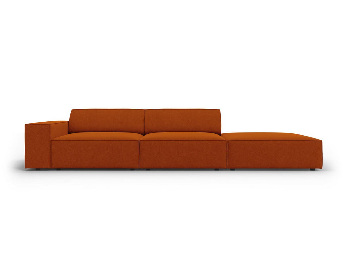 SOFA Jodie aus strukturiertem Stoff terrakotta 3 Sitzplätze - Terracotta, Textil (102/70/262cm) - Micadoni