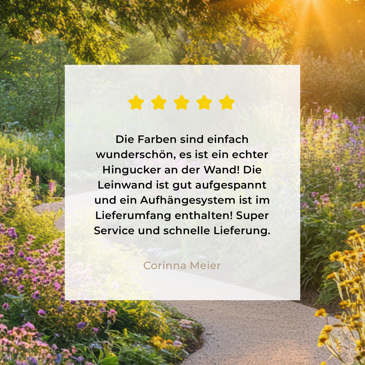 LEINWANDBILD Aussicht - Blumen - Natur - Sonne - Weg Wandbilder 80x60 cm - Hellgelb, Textil (80/60cm) - MuchoWow