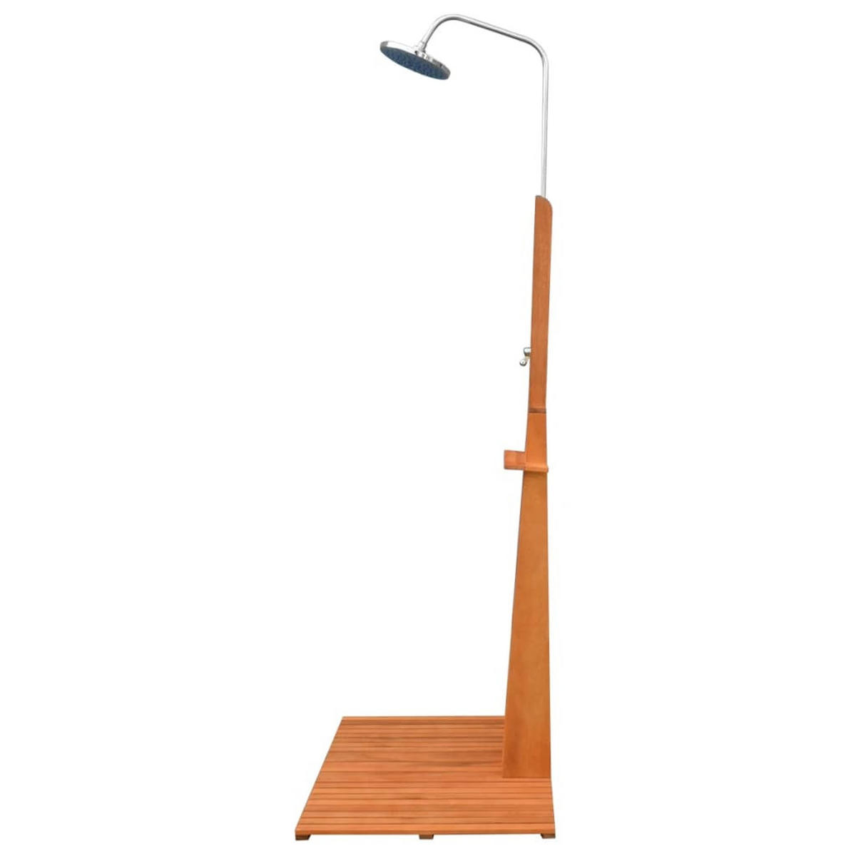 AUSSENDUSCHE Eukalyptusholz Und Stahl - Braun, Holz (70/70cm) - vidaXL