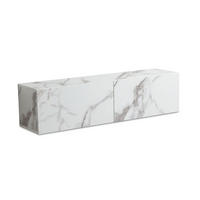 TV-LOWBOARD hängend, Marmor-Optik, Klapptüren, modern, Weiß 120x30x30 cm - Weiß, Metall (120/30/30cm) - KADIMA DESIGN