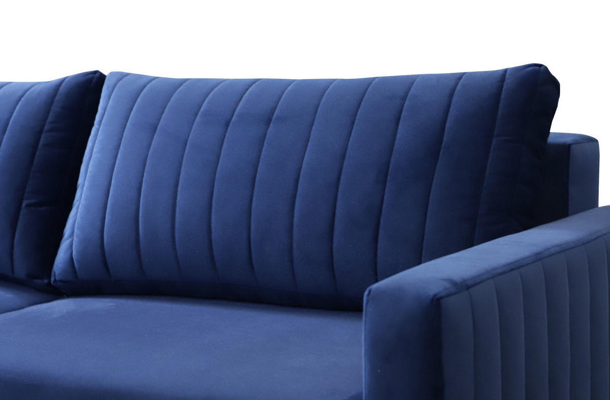SCHLAFSOFA PALMO, Sofa mit Schlaffunktion und Bettkasten, Farbe: Blau, Velourstoff - Blau, Textil (220/86/94cm) - Sepro Meble