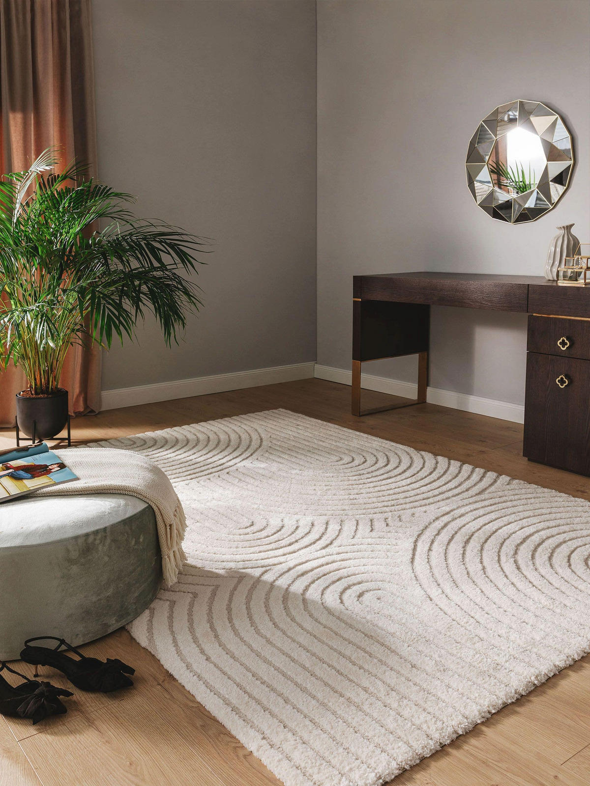 TEPPICH Eve Cream/Beige 160x230 cm - Creme, Textil (160/230cm) - benuta Nest