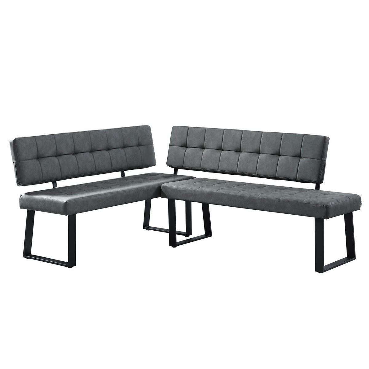SITZBANK SIGFRID - Schwarz, Textil/Metall (140/48/56cm) - B&D Home