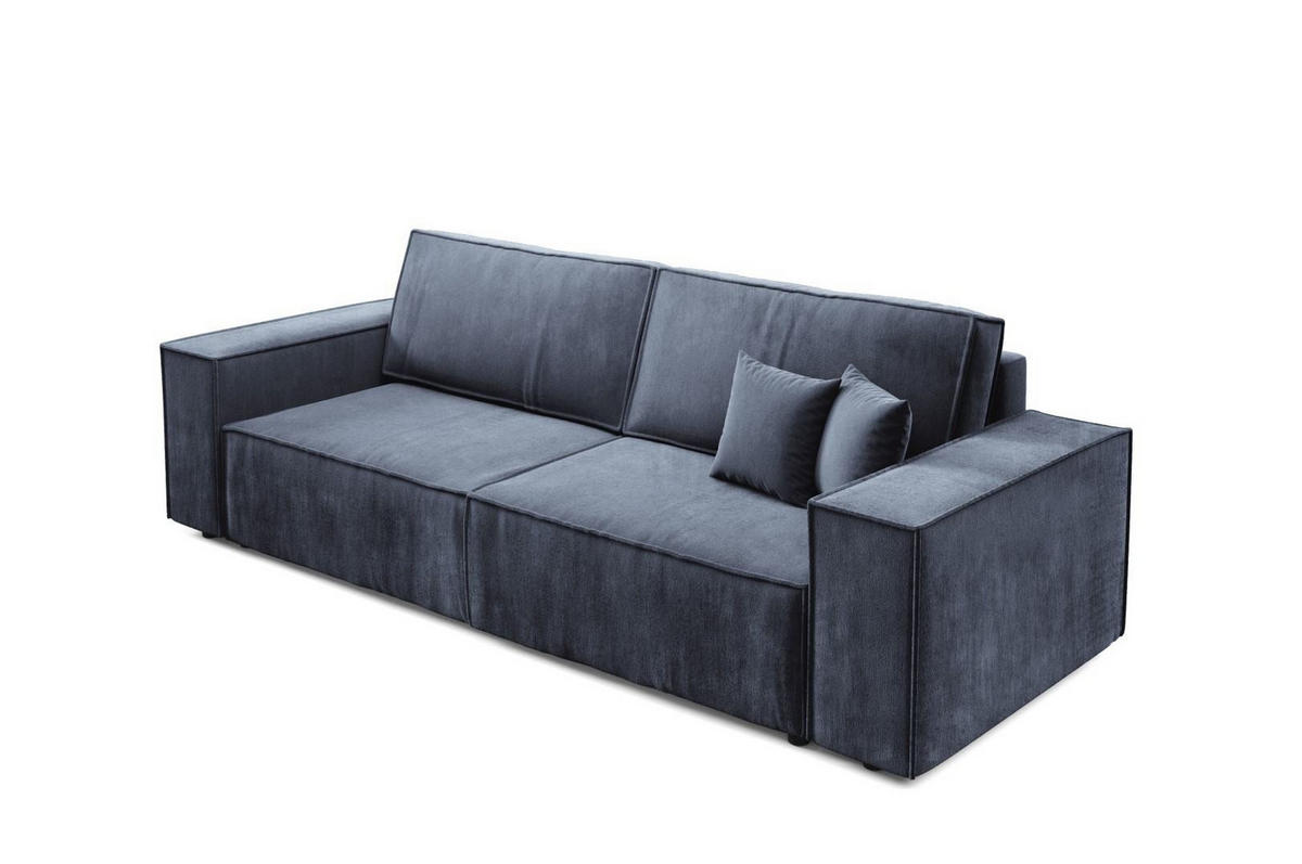 SCHLAFSOFA mit Bettkasten Hellblau - Anthrazit, Textil (255/88/102cm) - Furnisell