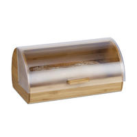 ROLLBROTKASTEN - Hellbraun, Holz/Kunststoff (38/19/26cm) - Relaxdays