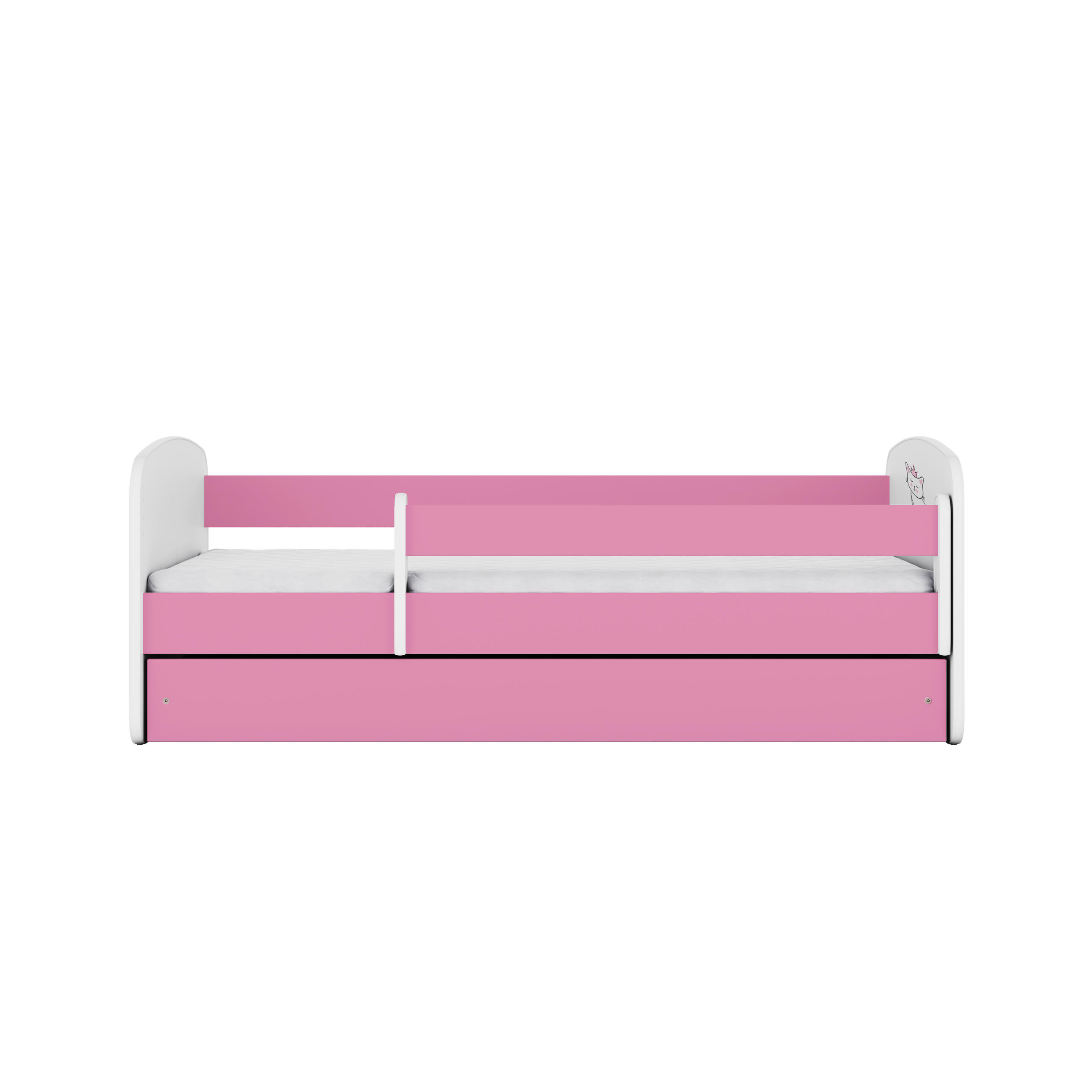 KINDERBETT Katze mit Schublade und Matratze 140/70 - Rosa, Holzwerkstoff (70/140cm) - RAUMHIRSCH FURNITURE