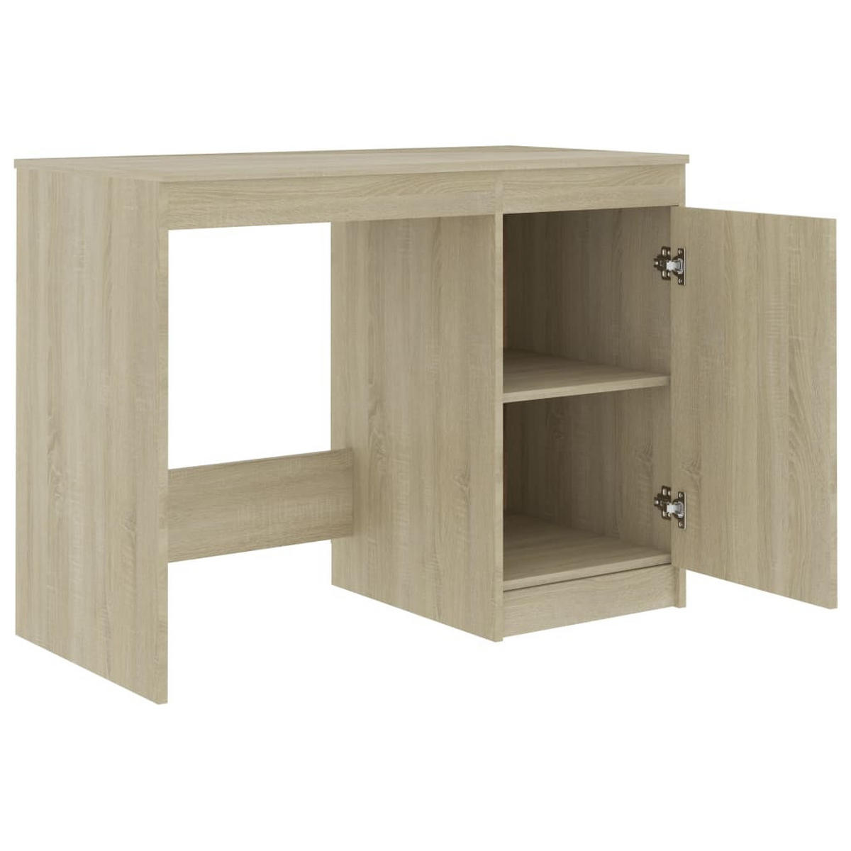 SCHREIBTISCH mit 3 Schubladen, 1 Schrank 140/50/76 cm aus Holzwerkstoff Sonoma-Eiche Dekor - Sonoma Eiche, Holz (50/140/76cm) - vidaXL