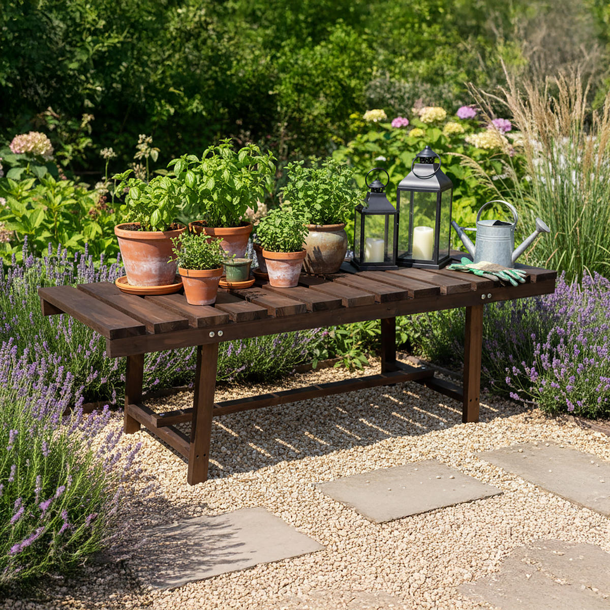 GARTENBANK - Braun, Holz (110/35/38cm) - Relaxdays