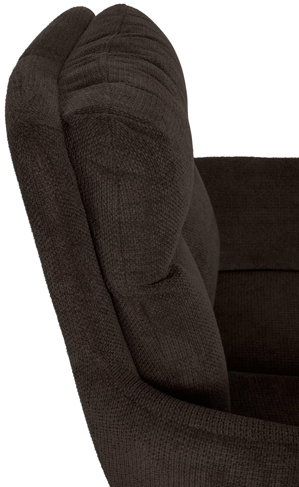 ARMLEHNENSTUHL 2er Set Stoff Braun - Schwarz/Braun, Textil/Metall (60/88/65cm) - CLP